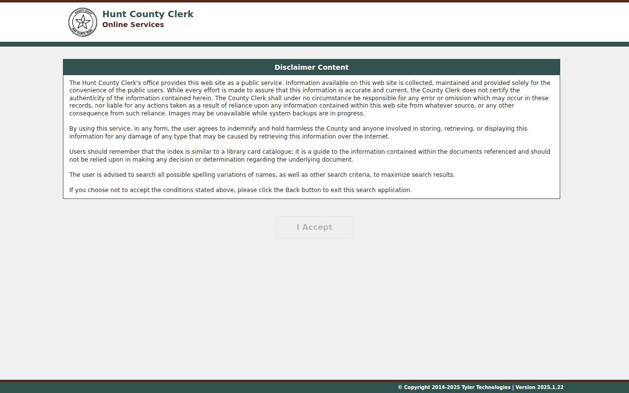 Hunt County case lookup public portal