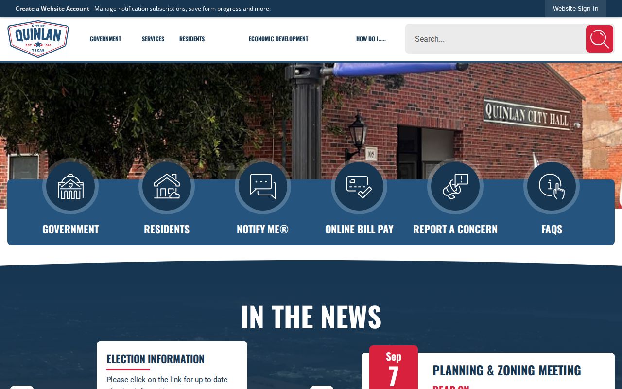 Quinlan court docket information on the official city website